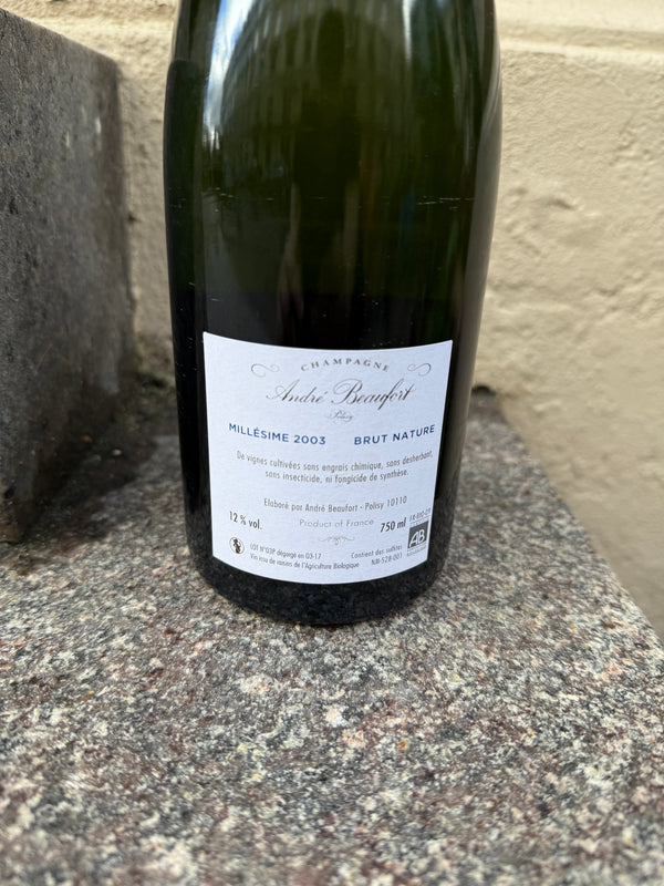 2003 Millésime, Polisy, Brut, André Beaufort